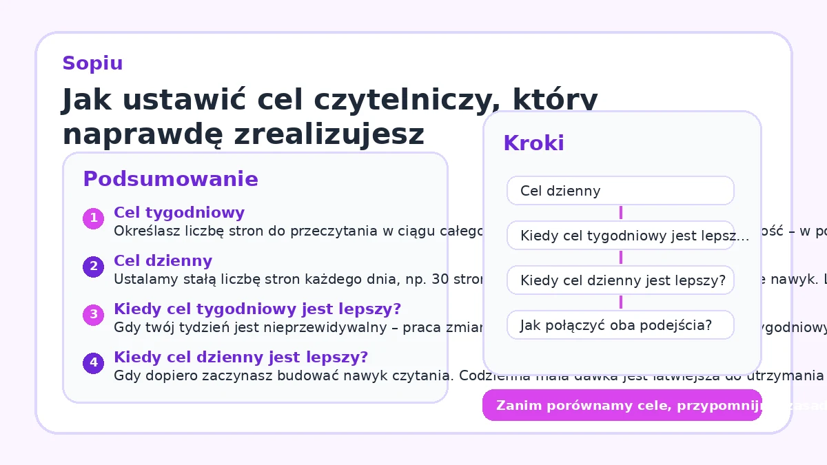 Jak ustawić cel czytelniczy, który naprawdę zrealizujesz