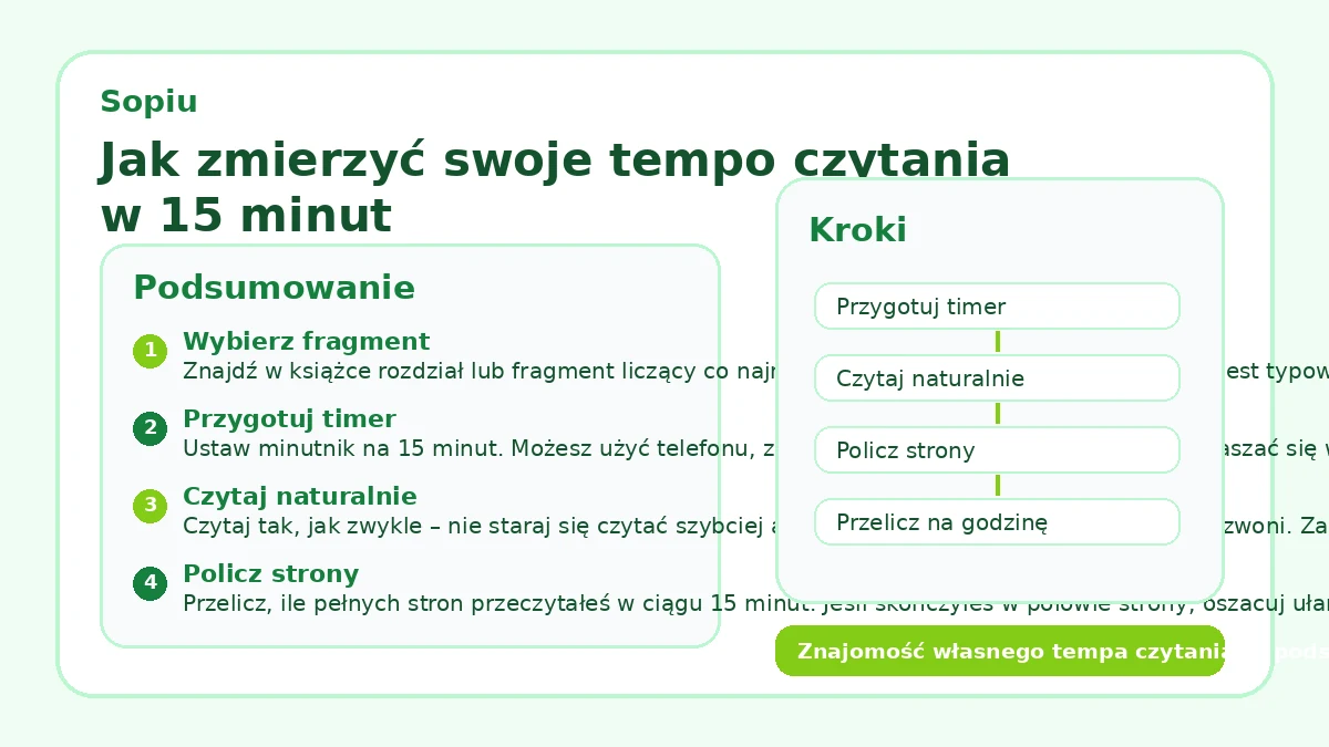 Jak zmierzyć swoje tempo czytania w 15 minut