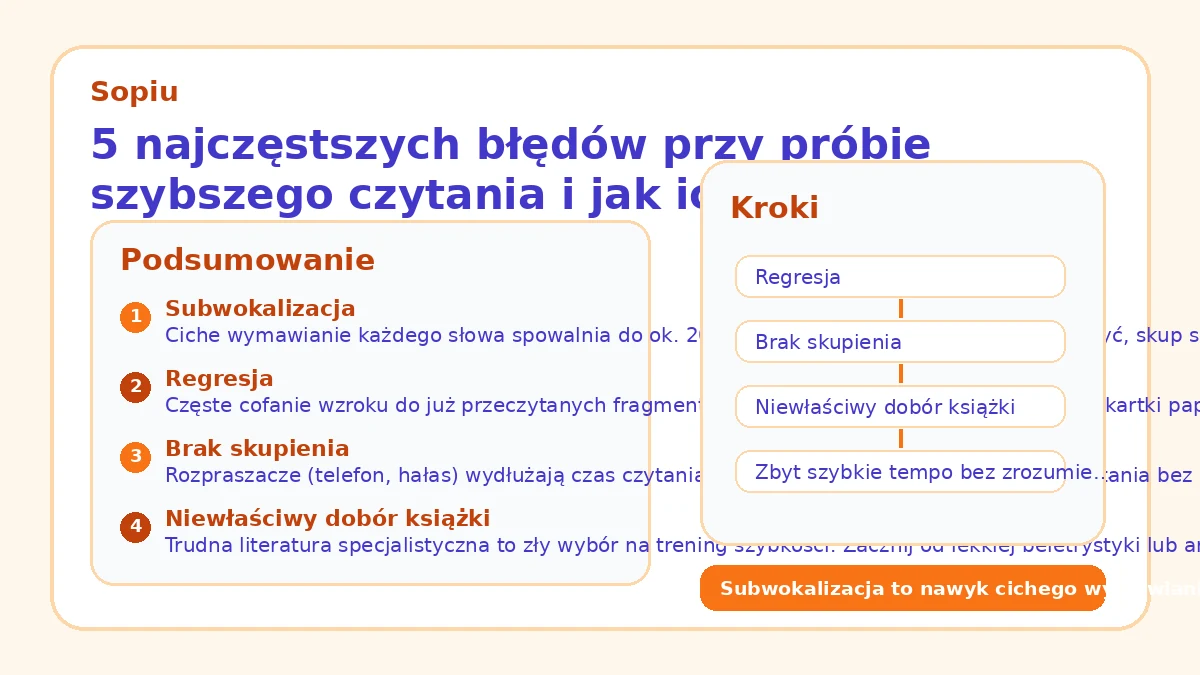 5 najczęstszych błędów przy próbie szybszego czytania i jak ich uniknąć