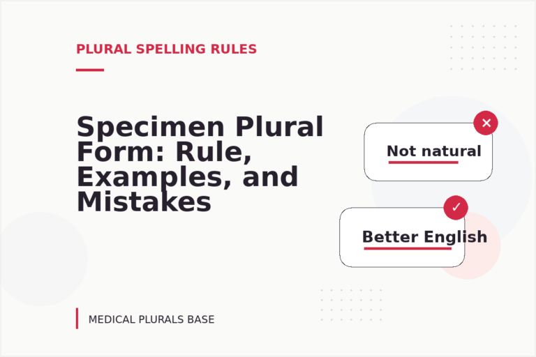 Specimen Plural Form: Rule, Examples, and Mistakes Specimen Plural Form: Rule, Examples, and Mistakes